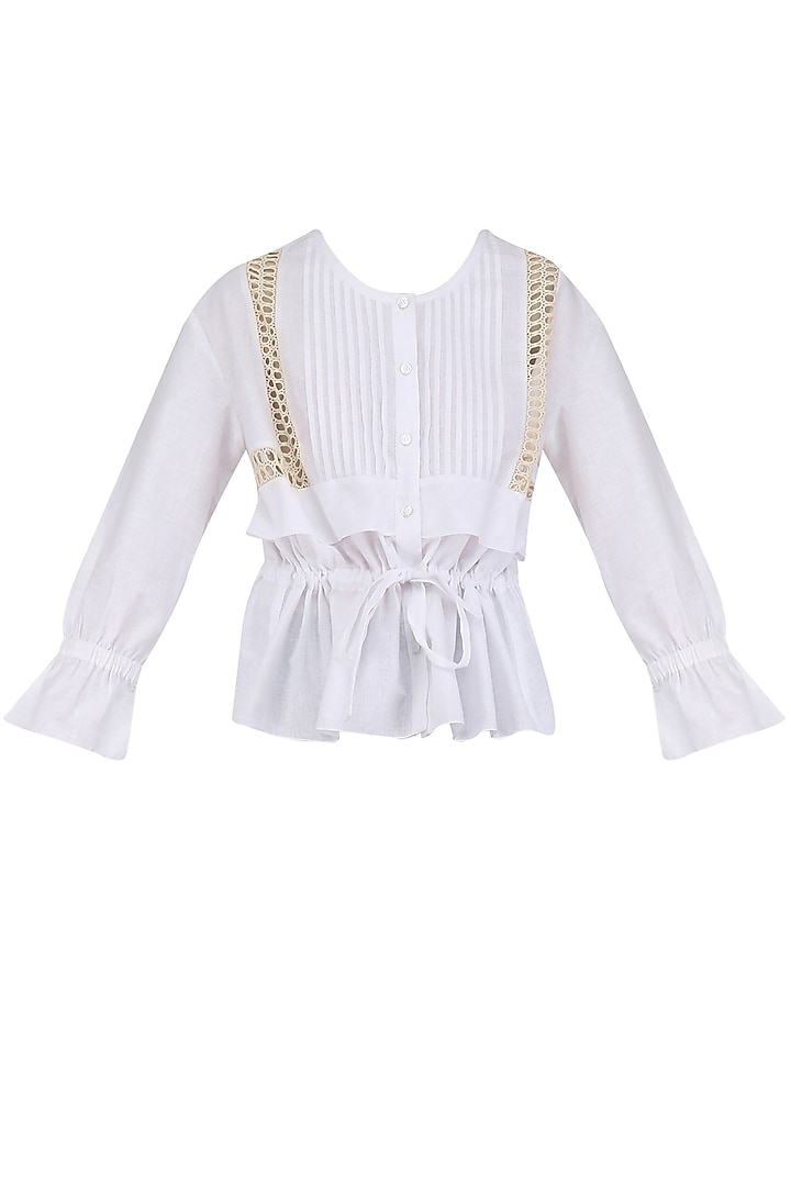 White lace trim tie up top available only at Pernia's Pop Up Shop.