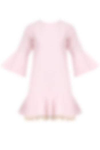 Pink Ruffled Shift Dress by Ankita