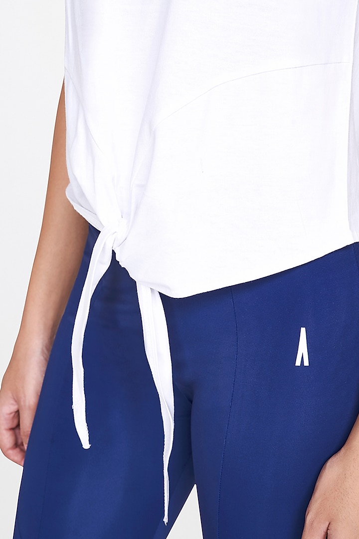 White Knotted T-Shirt by AND at Pernia's Pop Up Shop
