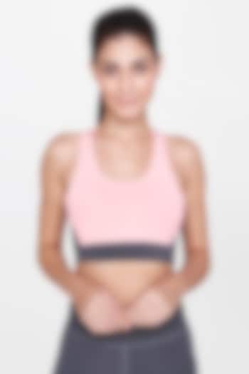 Peach Polyester Sports Bra by AND