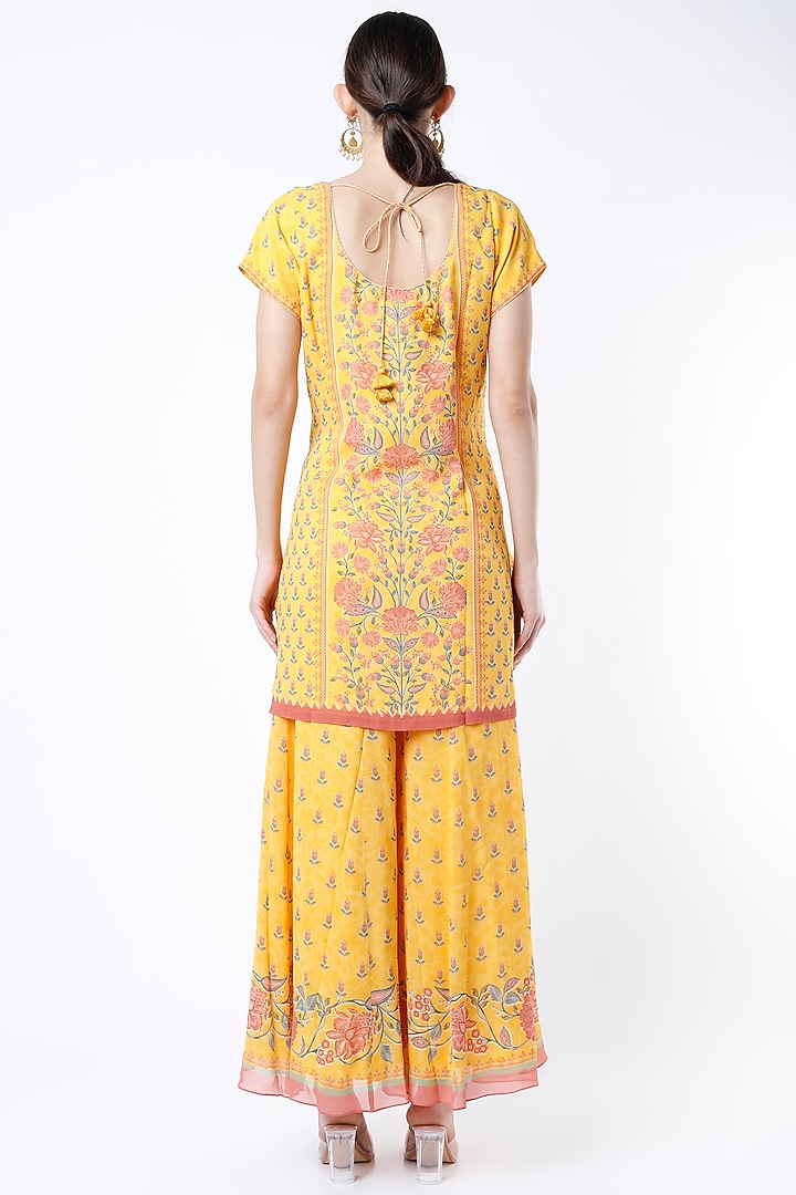 Yellow Bemberg Party Wear Sharara Set by Anita Dongre at Pernia's Pop Up Shop