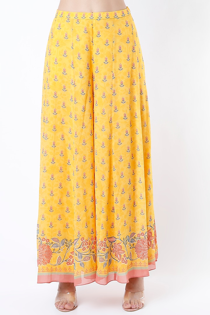 Yellow Bemberg Party Wear Sharara Set by Anita Dongre at Pernia's Pop Up Shop