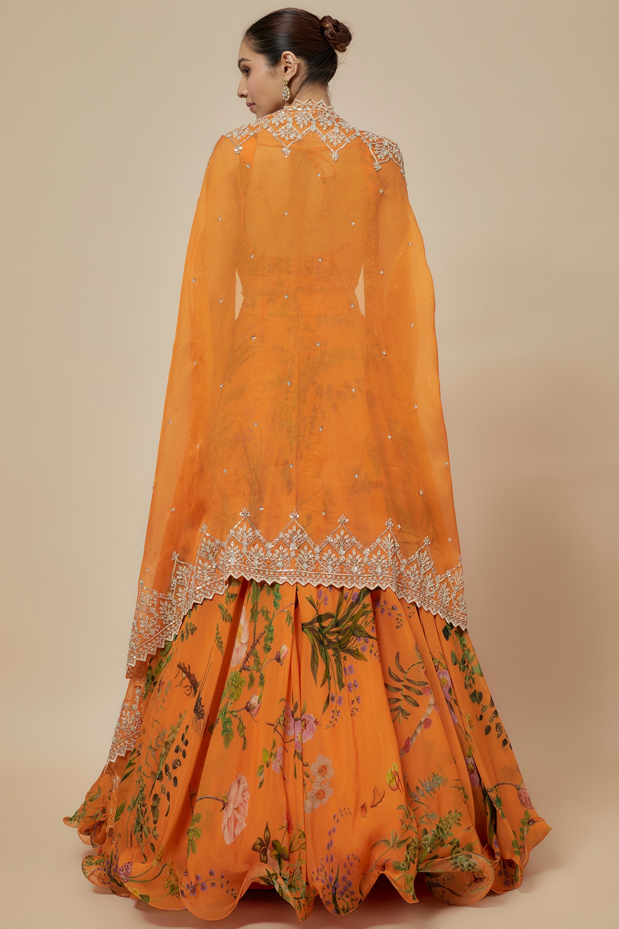 Anushree Reddy Skirt Set Orange Organza Skirt Set for Women at Pernia s Pop Up Shop