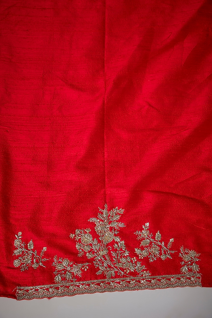 Pink Organza Zardosi Embroidered Bridal Saree Set by Anushree Reddy at Pernia's Pop Up Shop