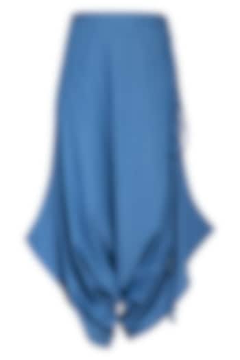 Blue washed denim harem pants by Aruni