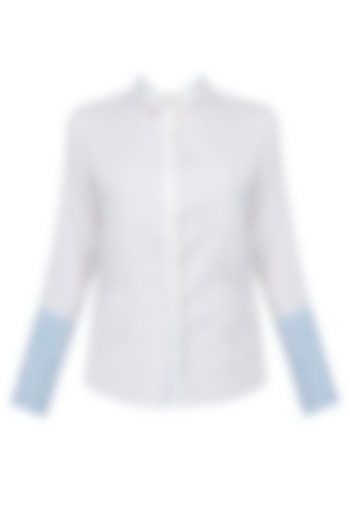 White Embroidered Convertible Shirt by Aruni