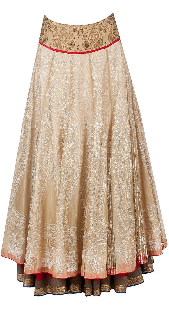 Gold tissue overlay lehenga sari available only at Pernia's Pop-Up Shop.