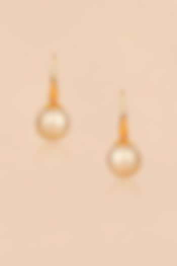 Gold Plated Freshwater Pearl Hoop Earrings by Anjali Jain Jewellery at Pernia's Pop Up Shop