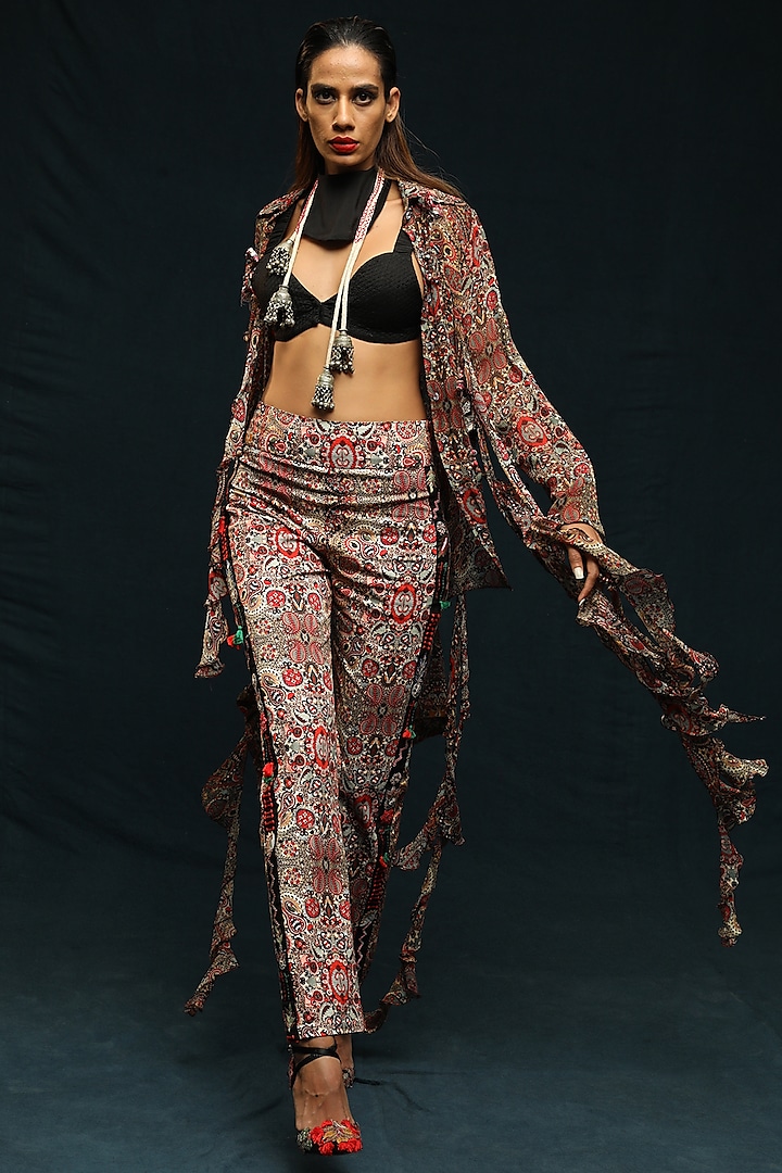 Multi Colored Printed Shirt With Pants by Anamika Khanna