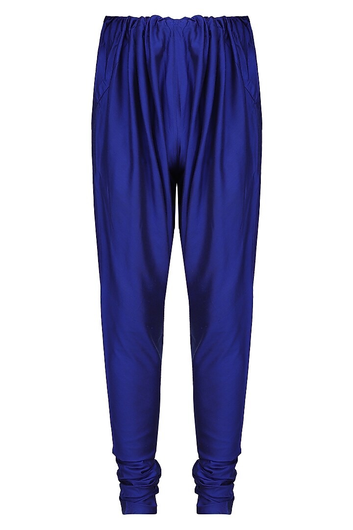 Royal blue pleats kurta with churidar pants available only at Pernia's Pop Up Shop.