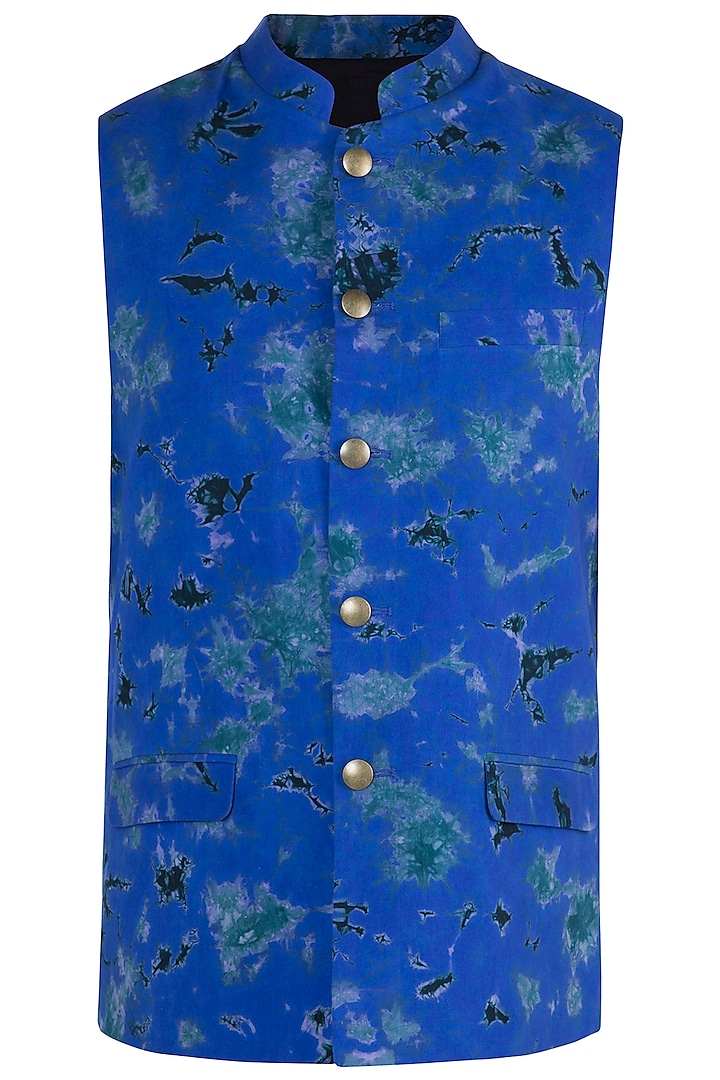 Electric Blue Tie & Dye Bundi Jacket by Ananke