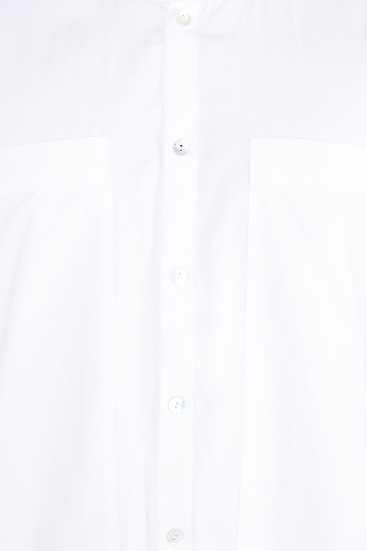 White Short Sleeves Party Wear Shirt by Ananke at Pernia's Pop Up Shop