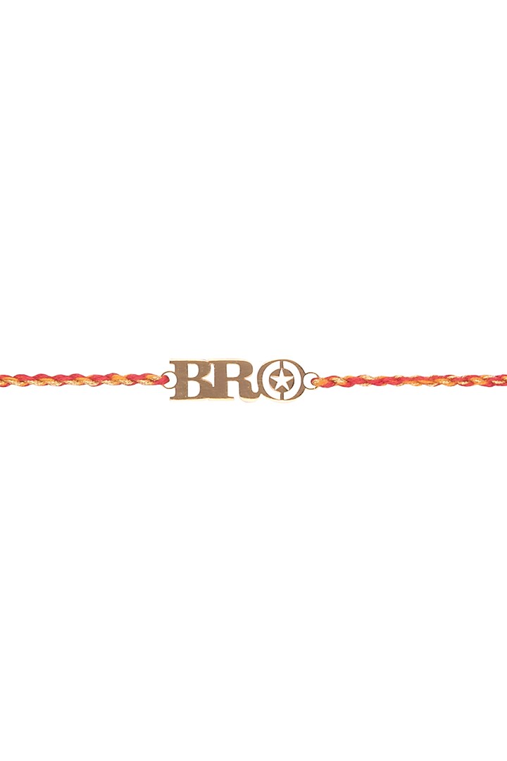 Gold Plated Red Thread Rakhi by Anaqa