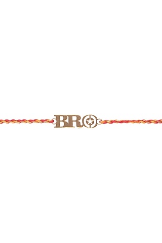 Gold Plated Red Thread Rakhi by Anaqa