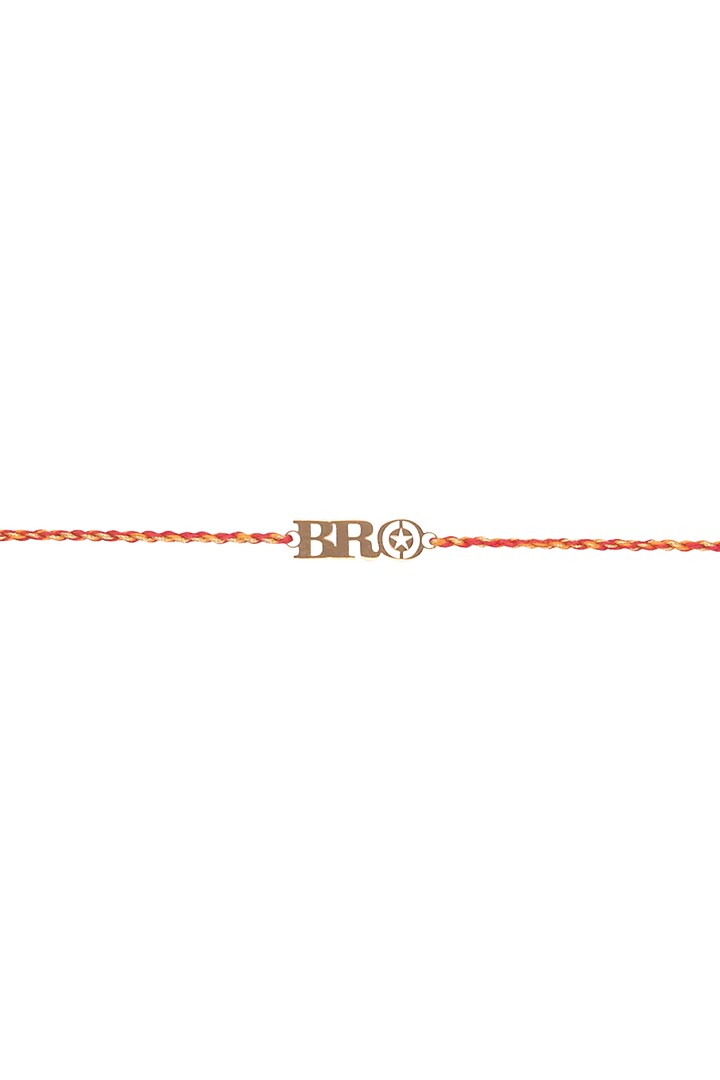 Gold Plated Red Thread Rakhi by Anaqa at Pernia's Pop Up Shop