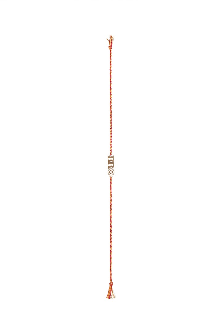 Gold Plated Red Thread Rakhi by Anaqa at Pernia's Pop Up Shop