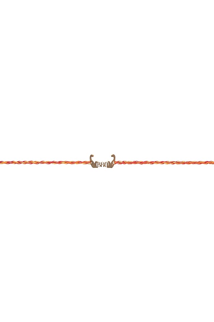 Gold Plated Rakhi With Red & Golden Thread by Anaqa at Pernia's Pop Up Shop