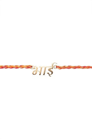 Gold Plated Rakhi With Golden Thread by Anaqa
