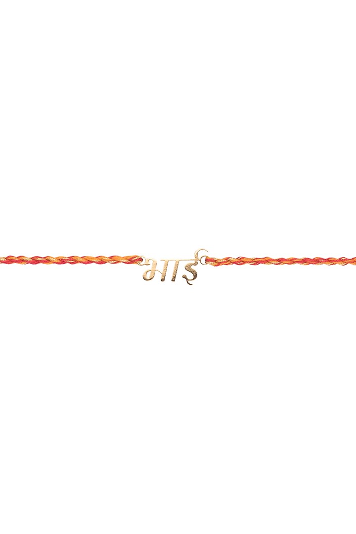 Gold Plated Rakhi With Golden Thread by Anaqa at Pernia's Pop Up Shop