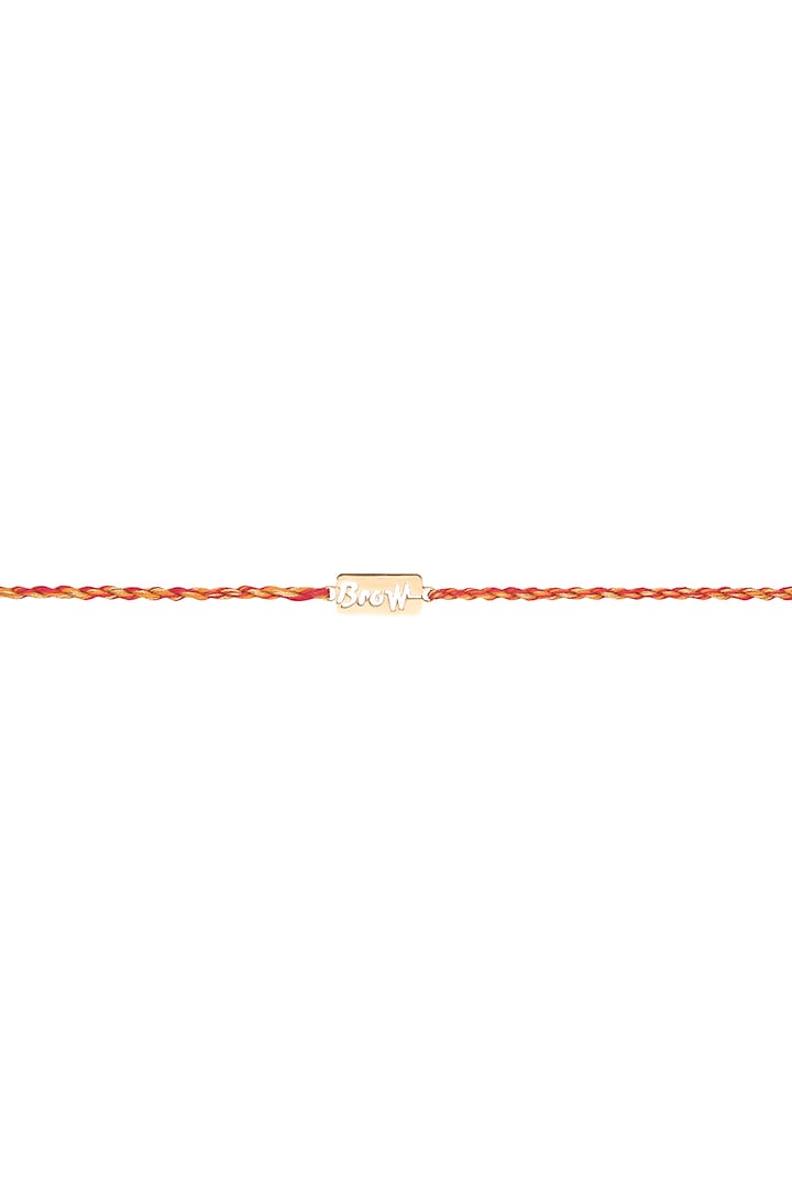 Gold Plated Red & Golden Thread Rakhi by Anaqa at Pernia's Pop Up Shop