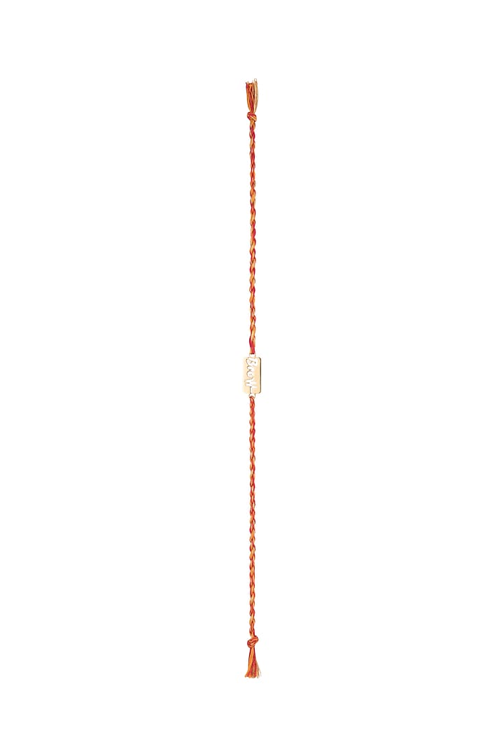 Gold Plated Red & Golden Thread Rakhi by Anaqa at Pernia's Pop Up Shop