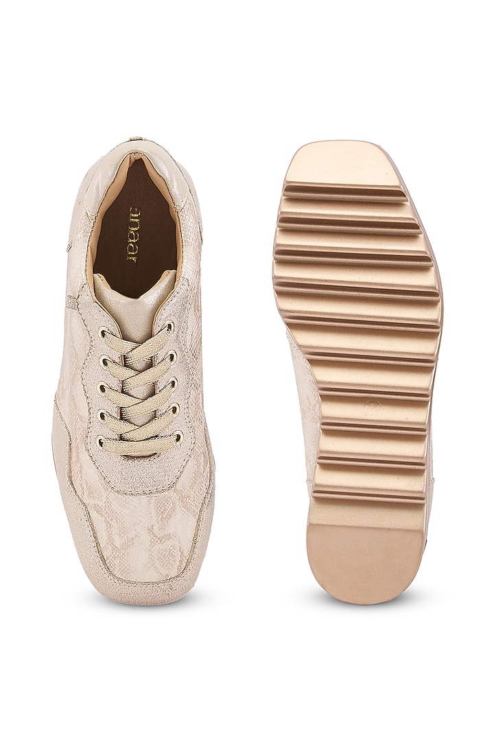 Rose Gold PU Shoes by Anaar at Pernia's Pop Up Shop