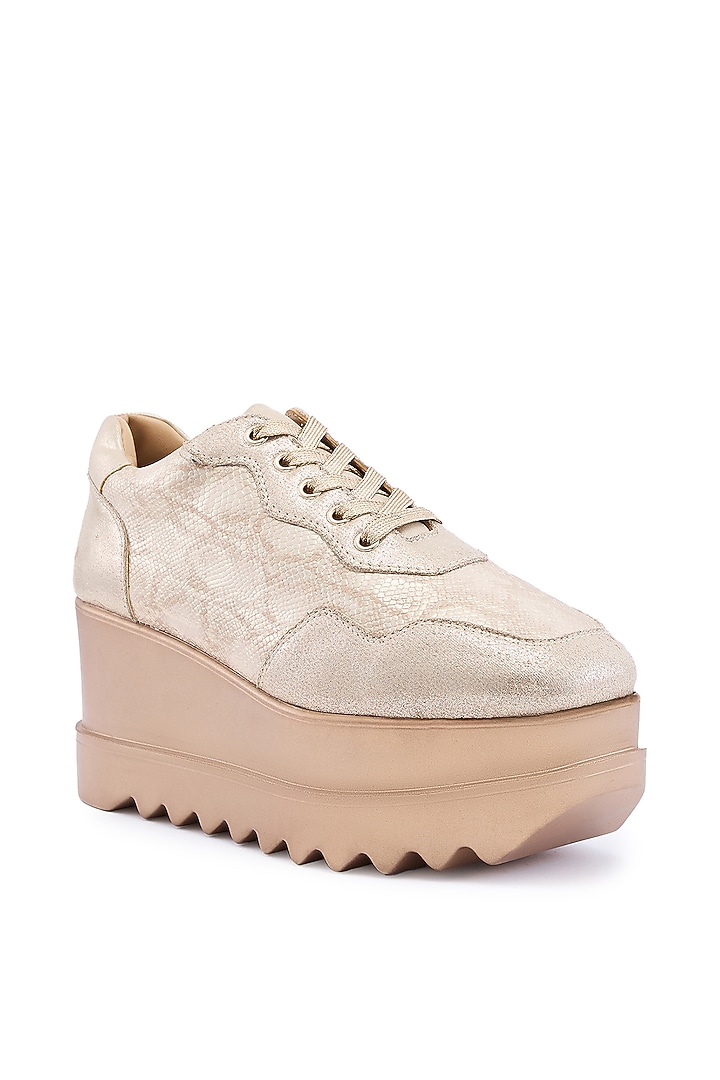 Rose Gold PU Shoes by Anaar at Pernia's Pop Up Shop