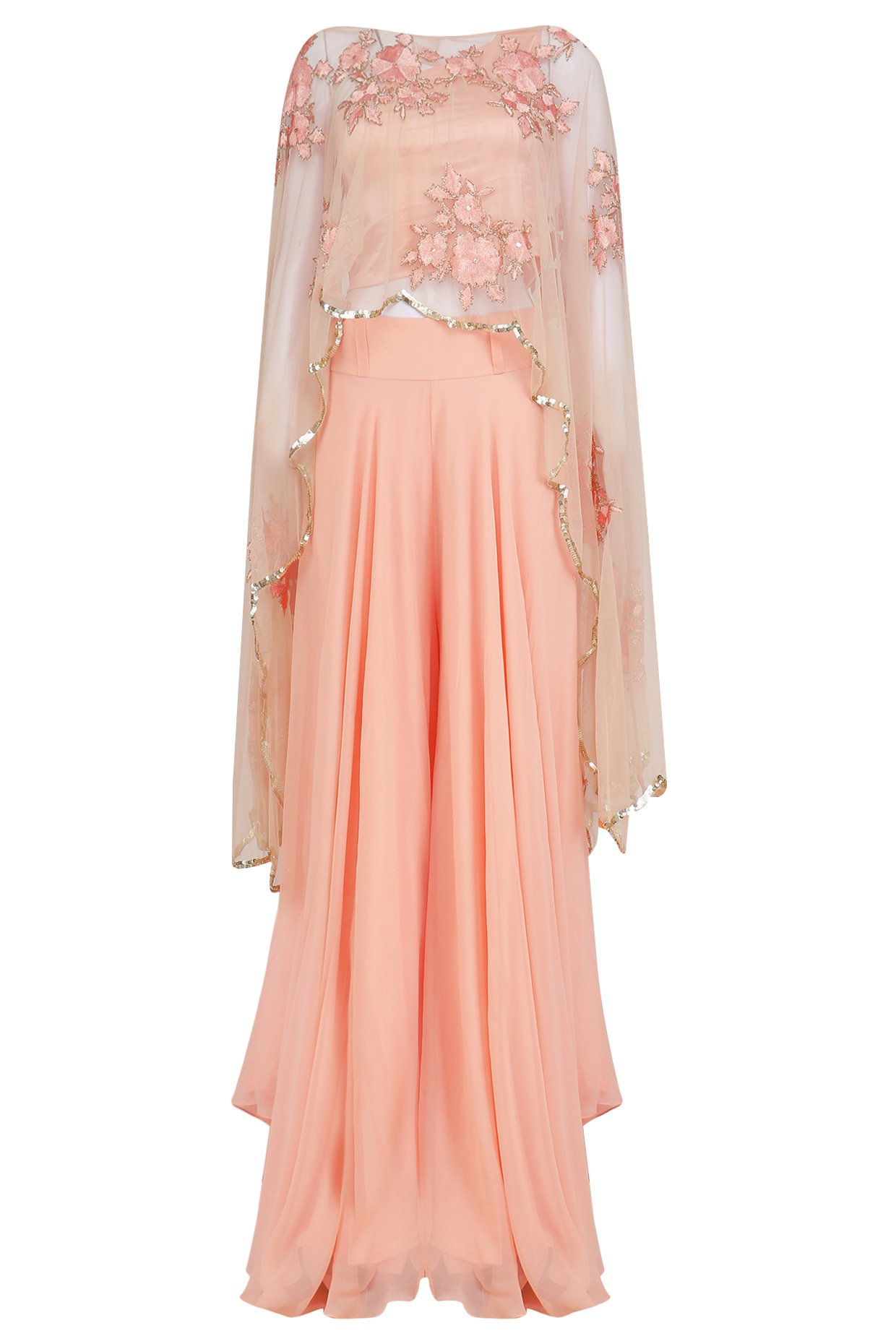 cape top dress with palazzo