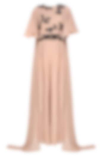 Ank by Amrit Kaur presents Blush and black ruffle wing sleeves jumpsuit available only at Pernia's Pop Up Shop.