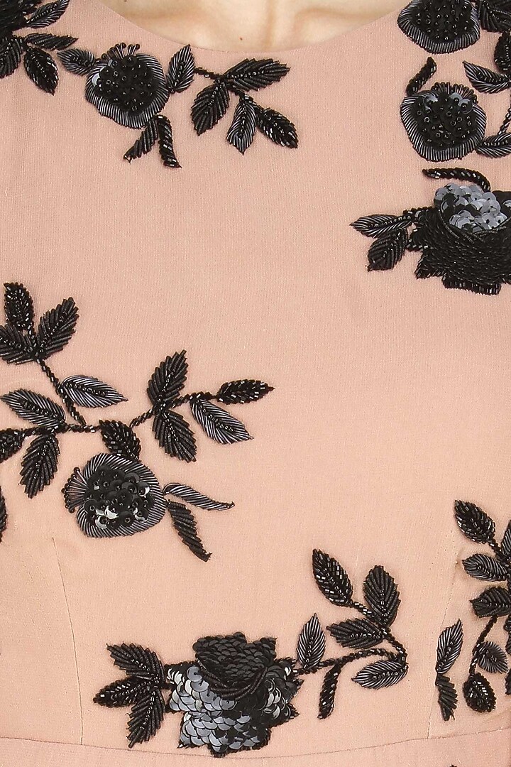 Ank by Amrit Kaur presents Blush and black ruffle wing sleeves jumpsuit available only at Pernia's Pop Up Shop.