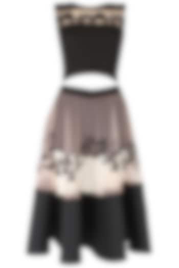 Ank by Amrit Kaur presents Blush and black embroidered top and skirt set available only at Pernia's Pop Up Shop.