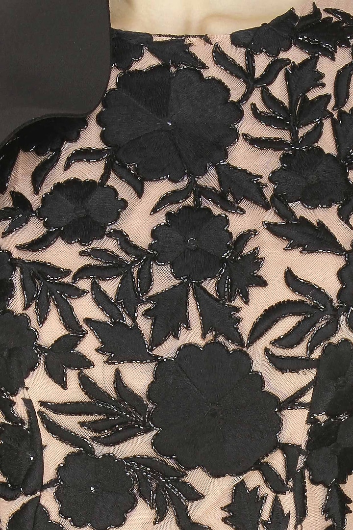 Ank by Amrit Kaur presents Black and dusty rose ruffle dress available only at Pernia's Pop Up Shop.