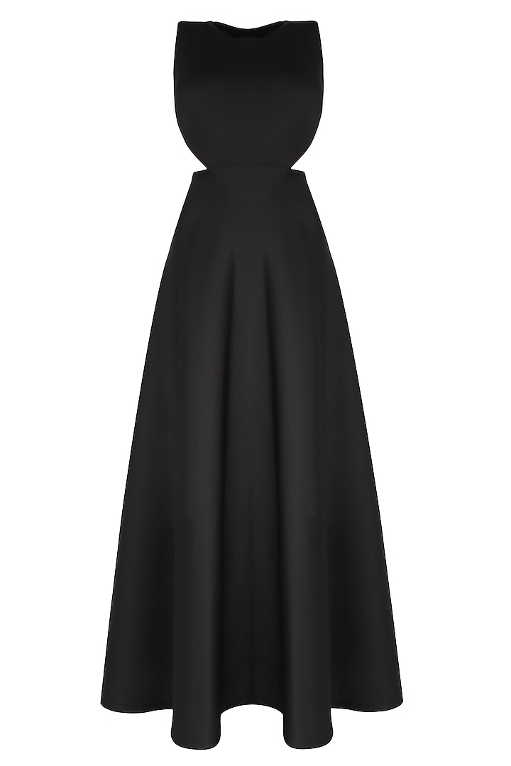 Ank by Amrit Kaur presents Blush sheer embroidered cape and black dress available only at Pernia's Pop Up Shop.
