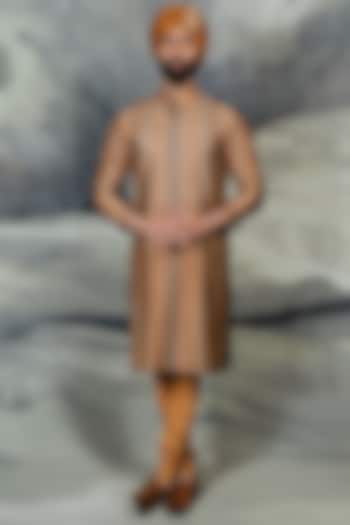 Orange Silk Kurta Set by JJ Valaya Men at Pernia's Pop Up Shop