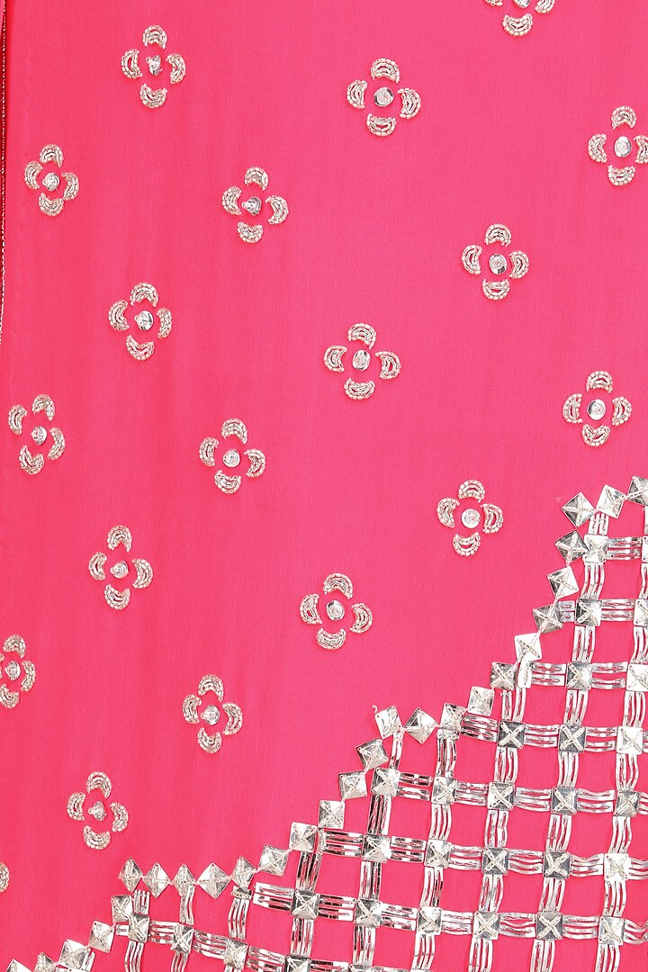 Hot pink embellished jacket and sharara set available only at Pernia's Pop Up Shop