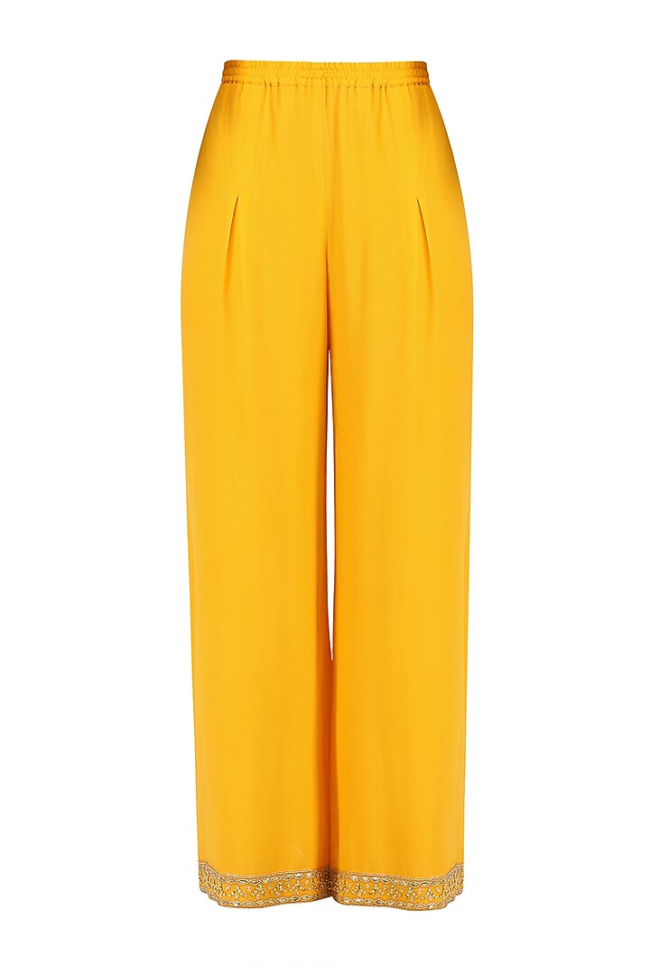 Mango yellow embellished jacket and sharara set available only at Pernia's Pop Up Shop
