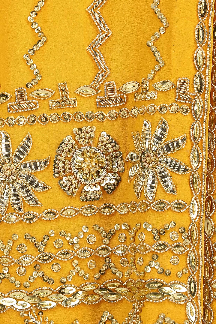 Mango yellow embellished jacket and sharara set available only at Pernia's Pop Up Shop