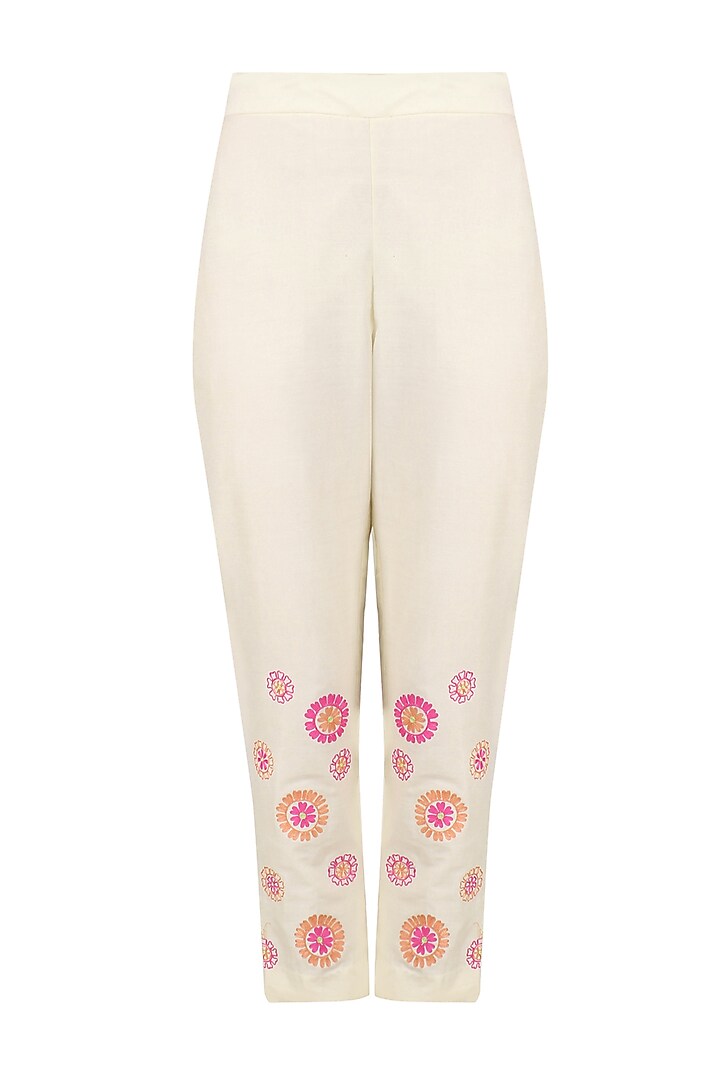 Orange shaded kurta and off white trouser pants set available only at Pernia's Pop Up Shop.