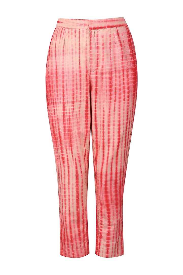 Pink embroidered kurta with tye and dye pants available only at Pernia's Pop Up Shop.