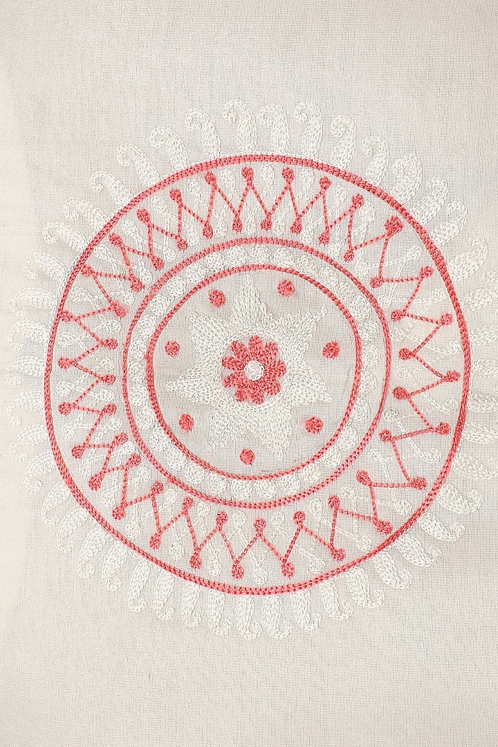 Pink and off white printed chanderi kurta available only at Pernia's Pop Up Shop.