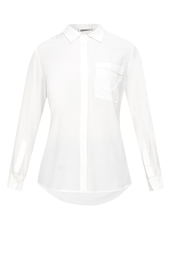 Ivory button down silk shirt by Anomaly