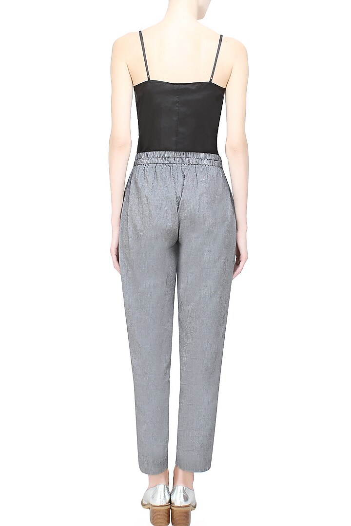 Anomaly presents Black high waisted pinstriped pants available only at Pernia's Pop Up Shop.