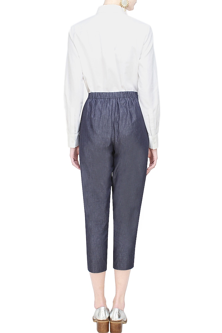Anomaly presents Blue relaxed drawstring pants available only at Pernia's Pop Up Shop.