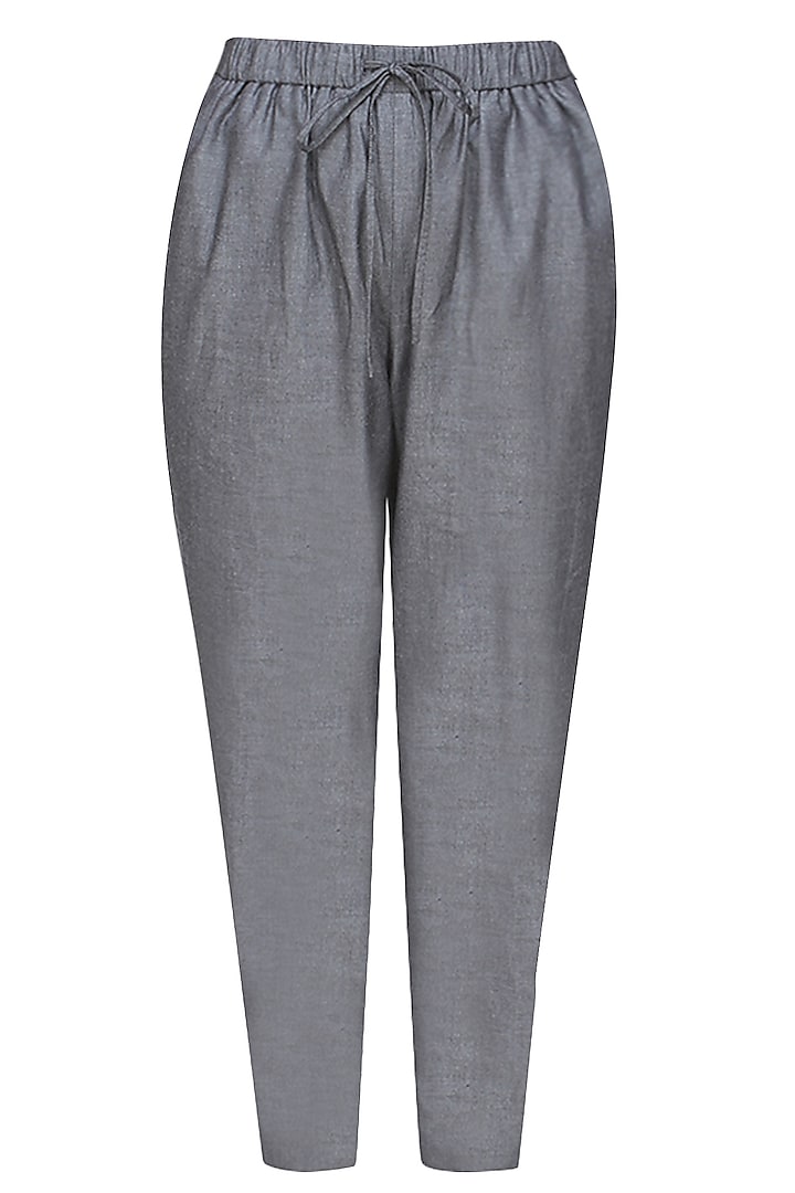 Grey relaxed drawstring pants by Anomaly