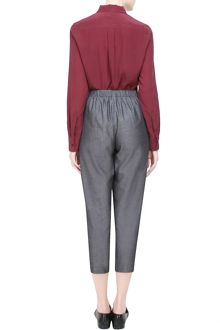 Anomaly presents Grey relaxed drawstring pants available only at Pernia's Pop Up Shop.