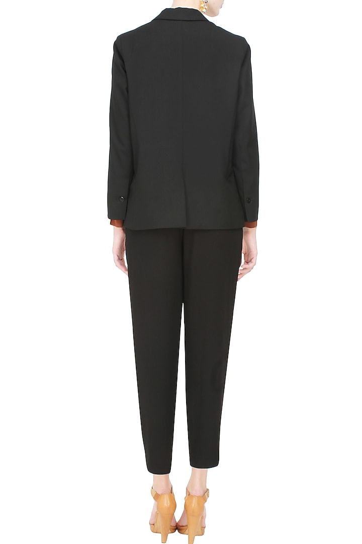 Anomaly presents Black classic city front open blazer available only at Pernia's Pop Up Shop.