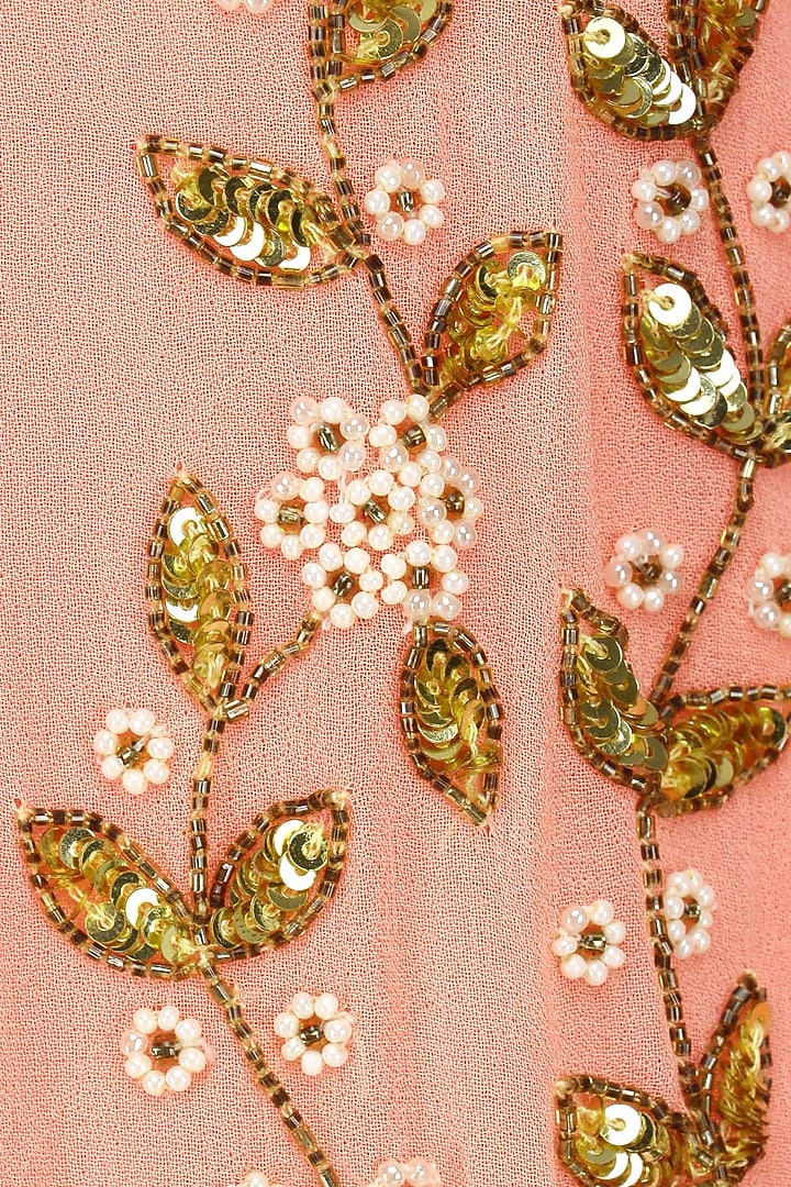 Peach leaf embroidered Off shoulder top available only at Pernia's Pop Up Shop.