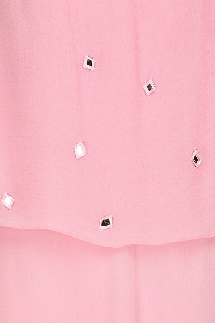 Pink mirror work One shoulder dress available only at Pernia's Pop Up Shop.