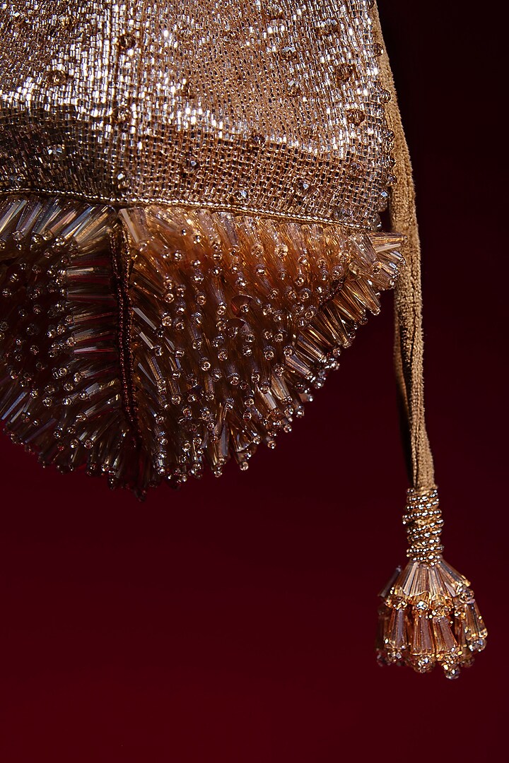 Gold Embellished Potli by Aomidori Shimai at Pernia's Pop Up Shop