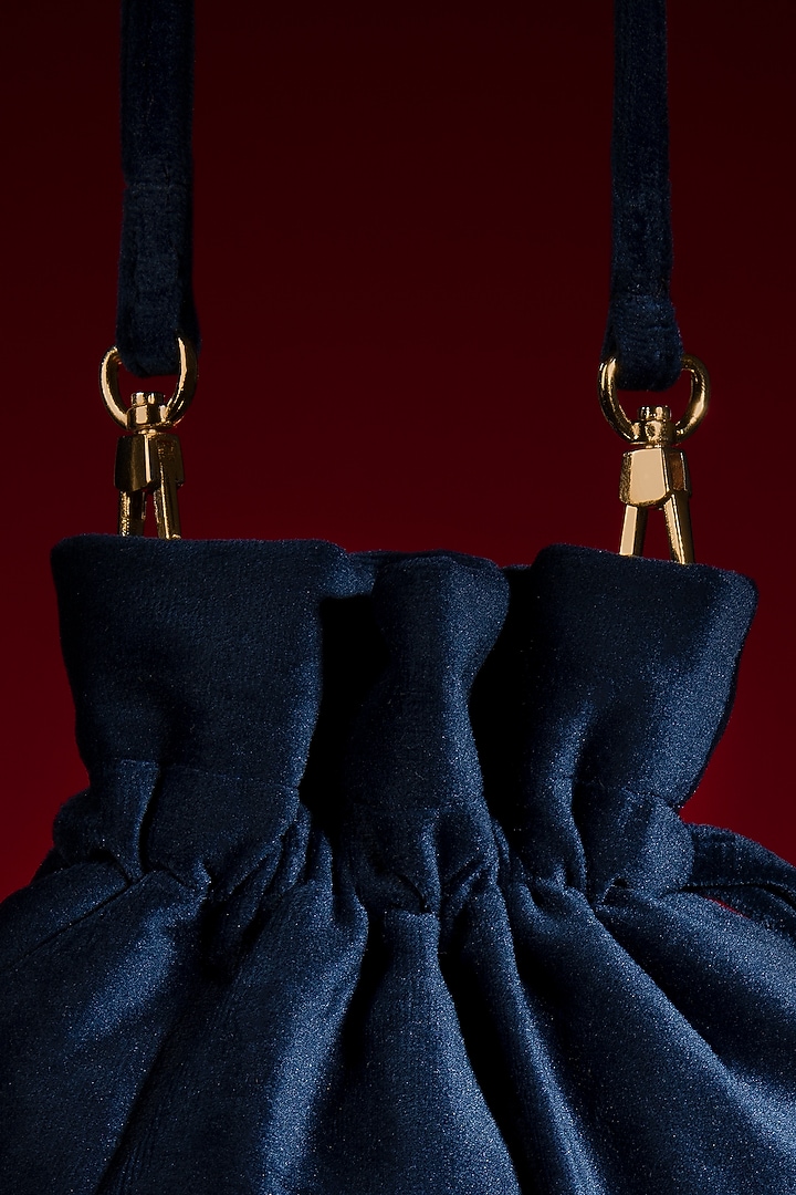 Blue Embellished Potli by Aomidori Shimai at Pernia's Pop Up Shop